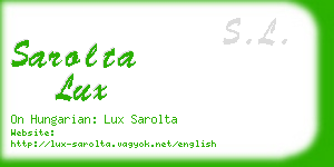 sarolta lux business card